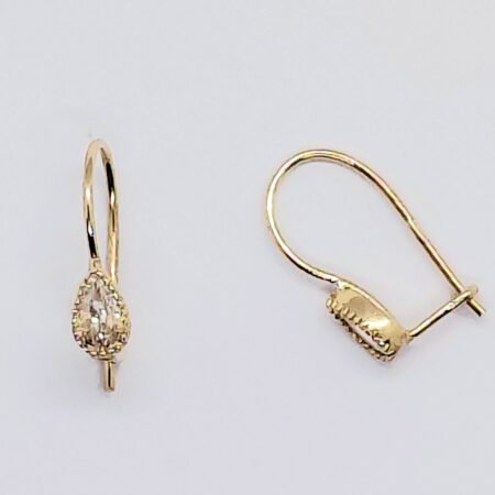 Σκουλαρίκια λευκό ζιργκόν χρυσό Κ9 ΤΟΓ