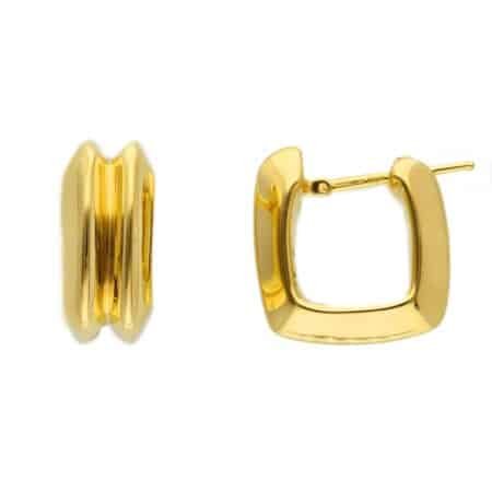 Κρίκοι τετράγωνοι χρυσό Κ14 MIL 280980