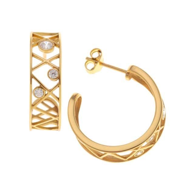 Σκουλαρίκια κρίκοι ζιργκόν ασήμι 925 51503