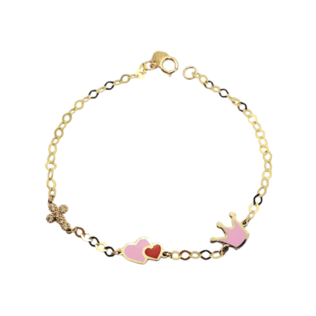 Παιδικό βραχιόλι καρδιές χρυσό Κ9 7602 ΤΟΓ
