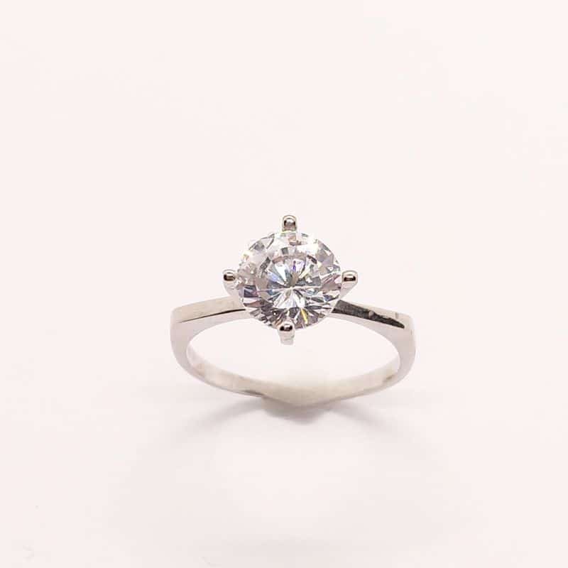 Μονόπετρο λευκόχρυσο Κ14 ζιργκόν 14031 SP