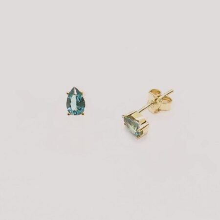 Σκουλαρίκια σταγόνα london blue topaz χρυσό κ9 PAX2508AL