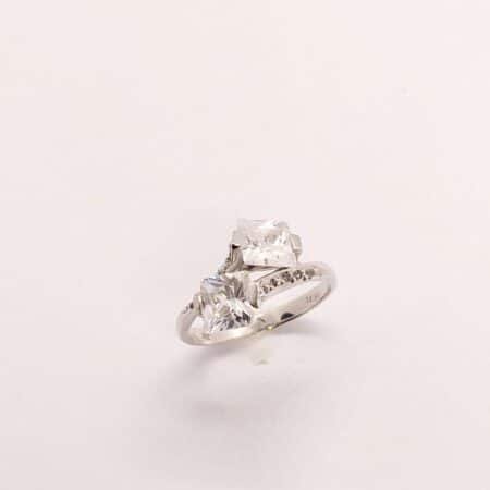 Δαχτυλίδι λευκόχρυσο Κ14 ζιργκόν 132823 SP